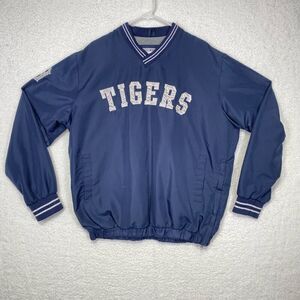 GIII Sports By Carl Banks Men's Detroit Tigers Pullover Windbreaker Blue Large